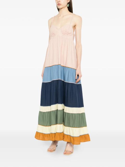 FARM Rio panelled pleated maxi dress - Pink