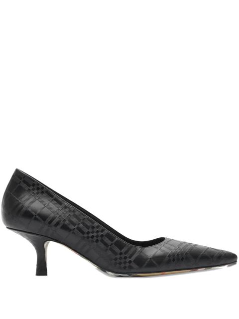 Burberry 55mm Dame pointed-toe check-embossed pumps - Black - zdjęcie produktu nr 1