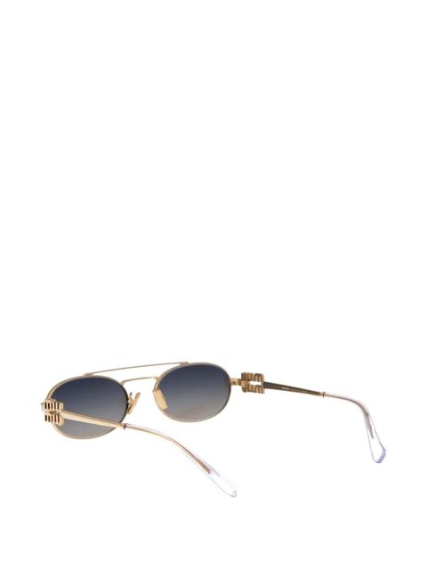 Miu Miu oval logo sunglasses - Gold