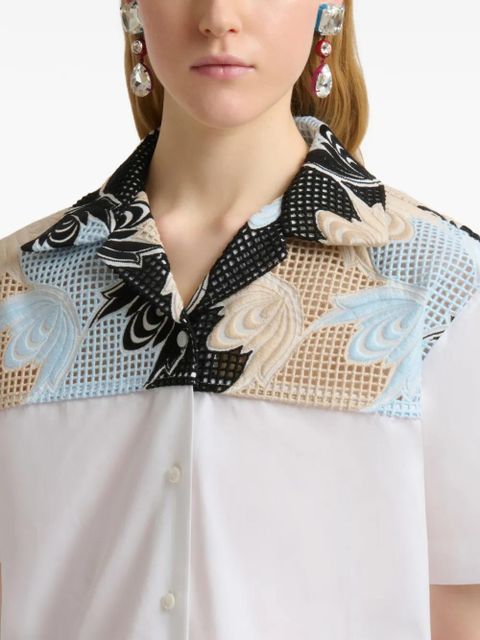Marni mesh floral shirt - White