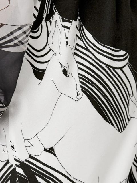 Burberry abstract deer print skirt - White