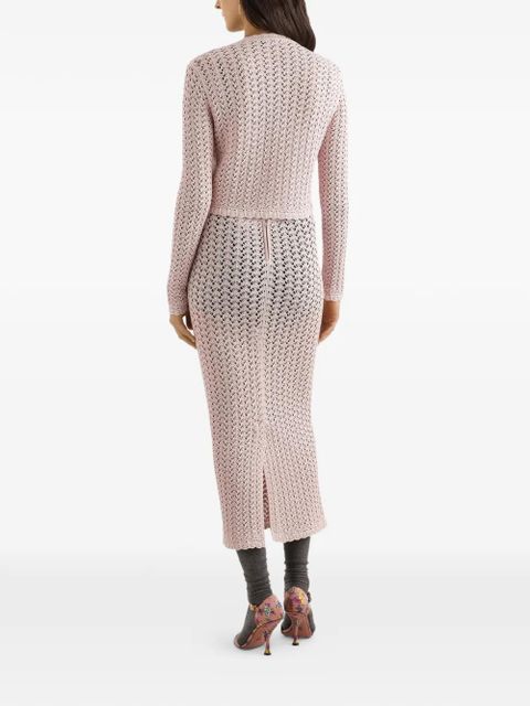 Dolce & Gabbana openwork slit mid skirt - Pink