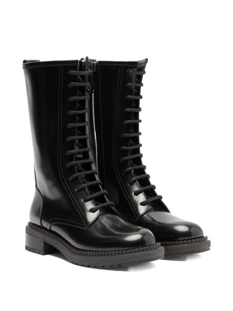 Casadei 30mm Wizzard lace-up leather boots - Black - zdjęcie produktu nr 2
