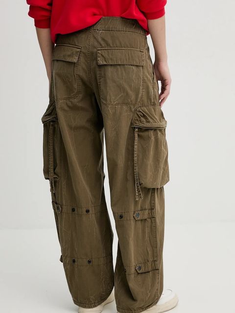 G-Star spodnie damskie kolor zielony fason cargo high waist D26433-D385 - zdjęcie produktu nr 2