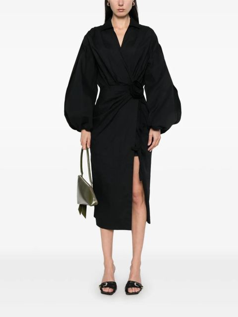 Blumarine floral-appliqué midi dress - Black - zdjęcie produktu nr 2