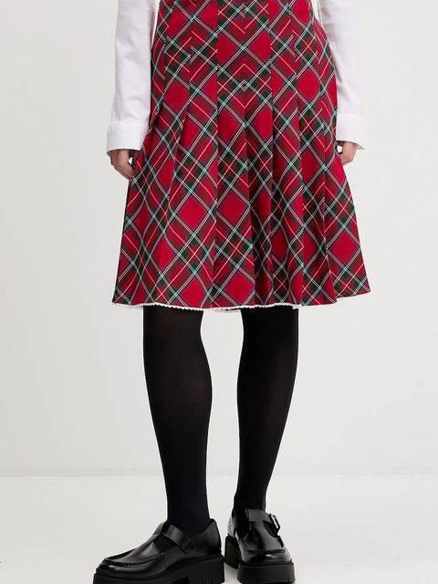 Tommy Jeans spódnica kolor czerwony mini rozkloszowana DW0DW22488 - zdjęcie produktu nr 1