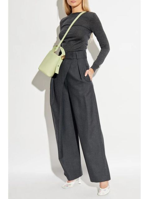 LOEWE wrap wool trousers - Grey