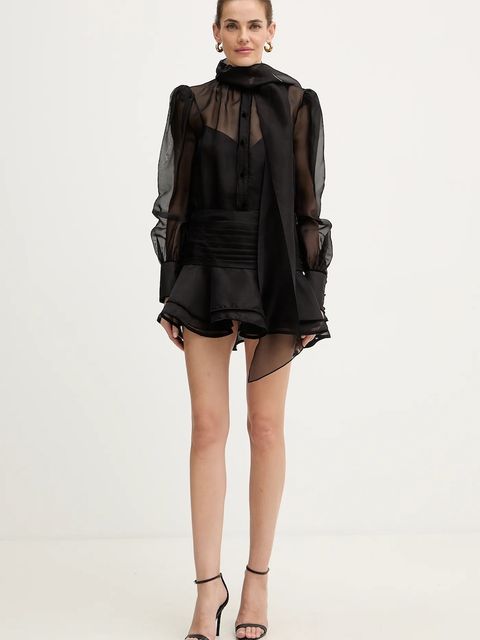 Retrofete sukienka jedwabna Celandine kolor czarny mini rozkloszowana R-FW25-11858-17 - zdjęcie produktu nr 2