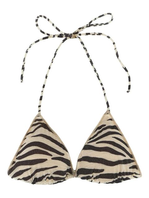 MC2 Saint Barth zebra-print triangle bikini top - Neutrals - zdjęcie produktu nr 1