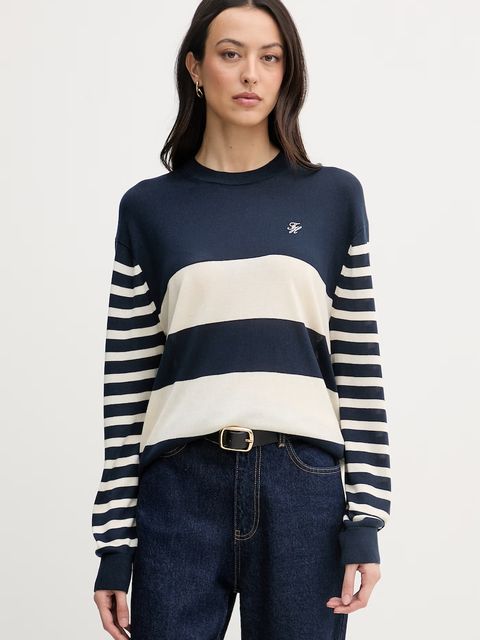 Tommy Hilfiger sweter damski z dodatkiem jedwabiu - zdjęcie produktu nr 1