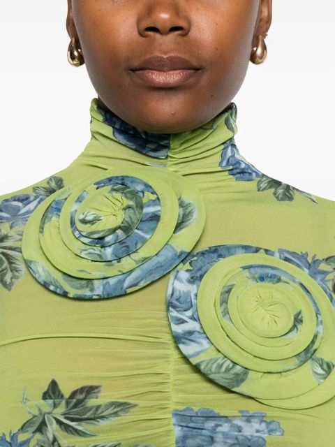 Magda Butrym floral-print gathered top - Green