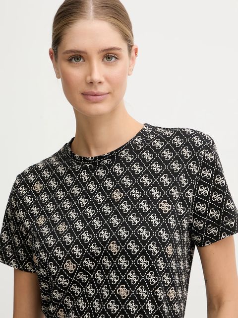Guess t-shirt bawełniany RHOMBUS damski kolor czarny V5BI14 I3Z14