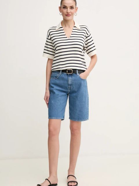 Tommy Hilfiger sweter bawełniany damskie kolor beżowy WW0WW45400