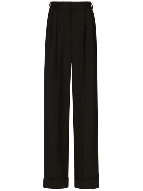 Dolce & Gabbana pleated wide-leg trousers - Black - zdjęcie produktu nr 1