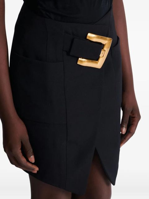 Balmain Grain De Poudre belt-detail mini skirt - Black