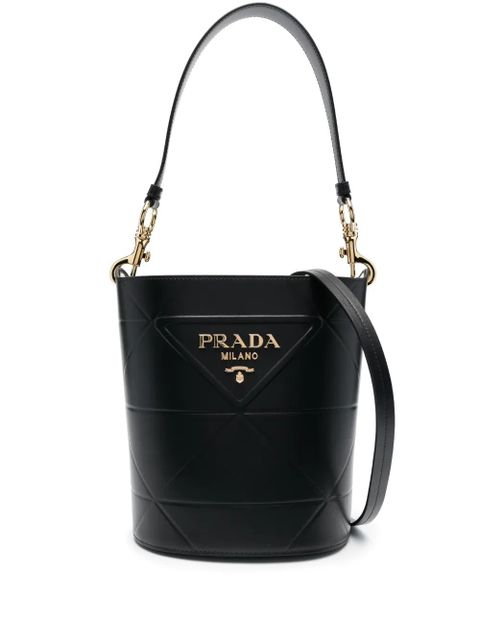 Prada Symbole leather bucket bag - Black - zdjęcie produktu nr 1