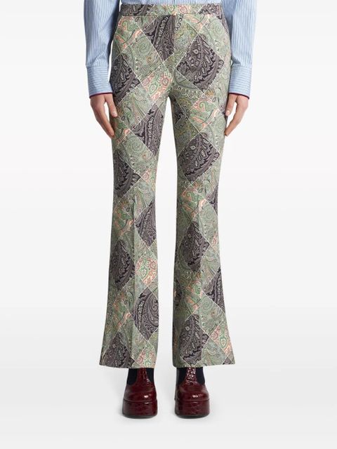 ETRO flared printed cady trousers - Neutrals - zdjęcie produktu nr 2