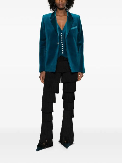 Rabanne single-breasted velvet jacket - Blue - zdjęcie produktu nr 1