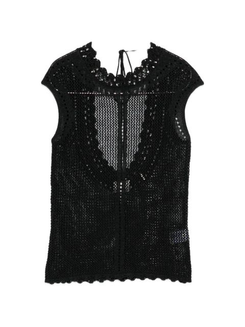 ISABEL MARANT scalloped openwork top - Black - zdjęcie produktu nr 1