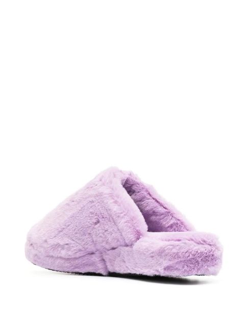 Versace Medusa faux-fur slippers - Purple