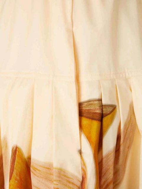 Ulla Johnson Filagree botanical-print belted midi skirt - Neutrals