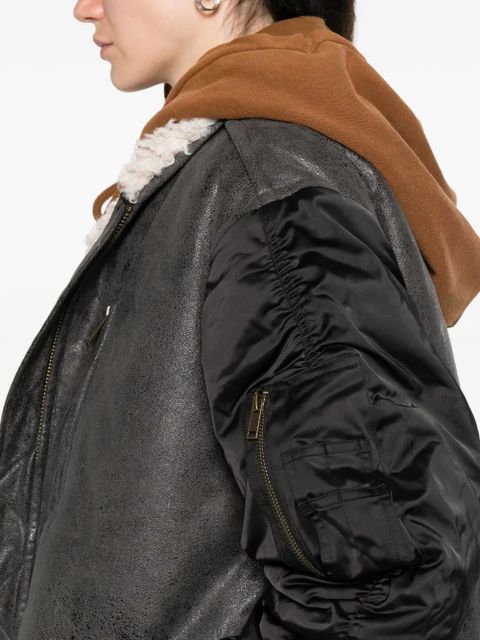 MARANT ÉTOILE metallic-effect bomber jacket - Black - zdjęcie produktu nr 2