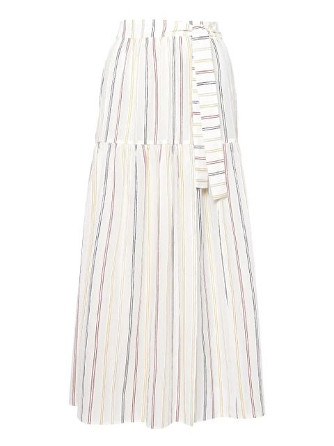 ERES Brillante striped tiered maxi skirt - White - zdjęcie produktu nr 1