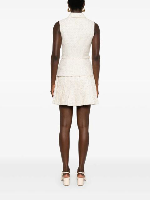 Self-Portrait bouclé dress - White