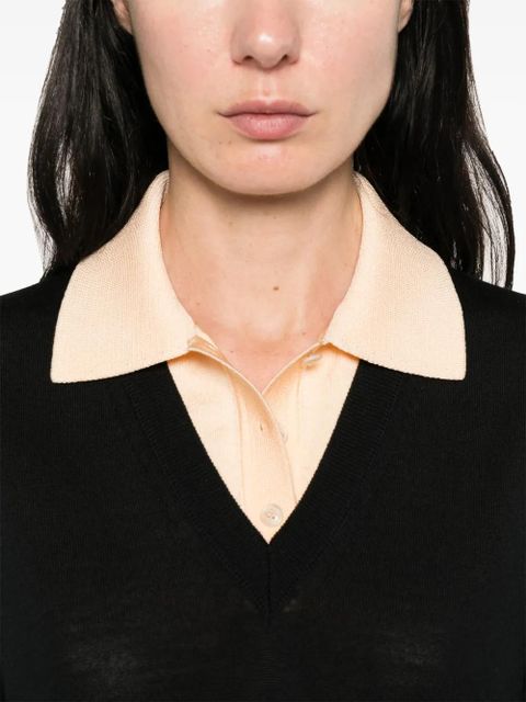 Moncler polo-collar mini dress - Black