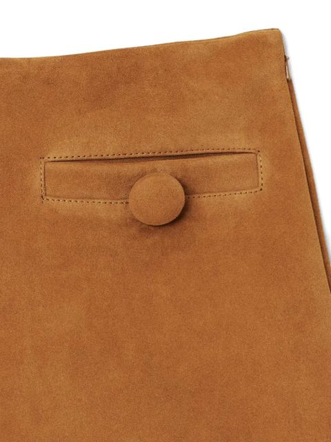 Marc Jacobs box-pleat suede mini skirt - Brown