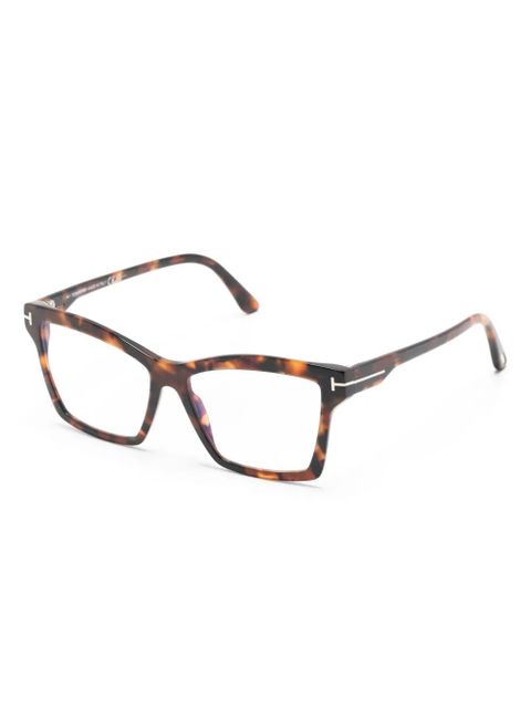 TOM FORD Eyewear light-filtering square-frame glasses - Brown