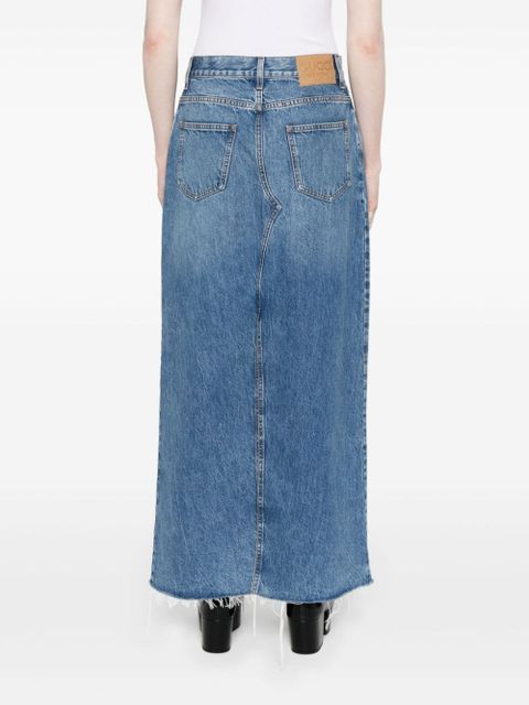 Gucci Horsebit-detail denim maxi skirt - Blue