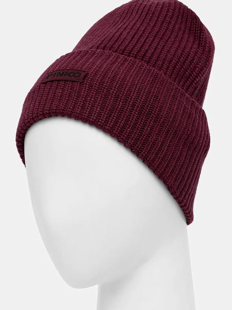Pinko czapka z dodatkiem wełny kolor bordowy 105993 A2Z4 - zdjęcie produktu nr 2
