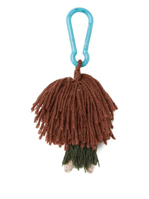 Alanui Hoola Girl Amigurumi crocheted keyring - Green