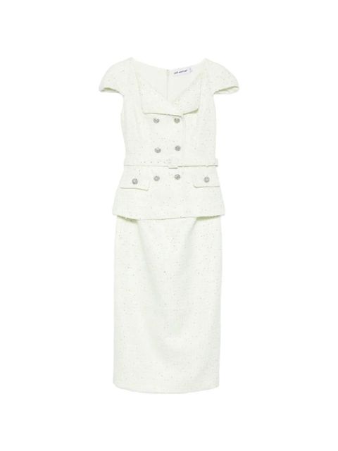 Self-Portrait embellished double-breasted dress - Green - zdjęcie produktu nr 1