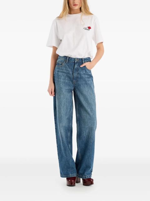 ROTATE BIRGER CHRISTENSEN logo-embroidery organic-cotton T-shirt - White - zdjęcie produktu nr 2