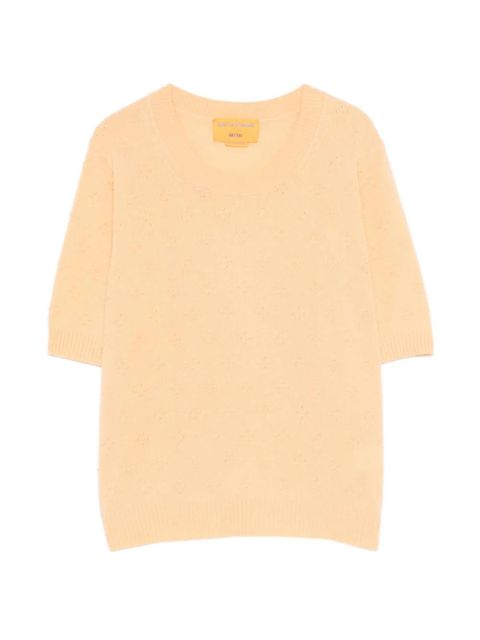 Guest In Residence pointelle-knit cashmere top - Orange - zdjęcie produktu nr 1