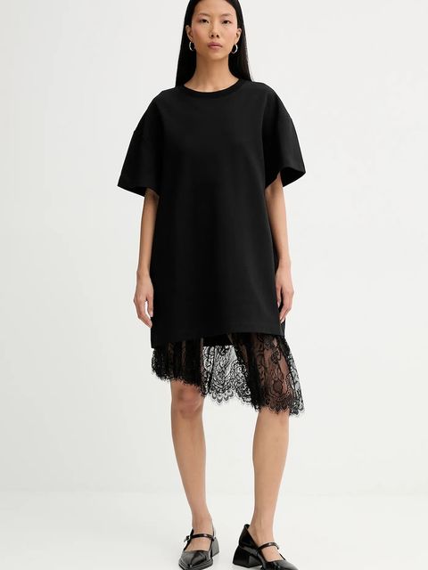 MUNTHE sukienka bawełniana ROSIE kolor czarny 254132025426 - zdjęcie produktu nr 1