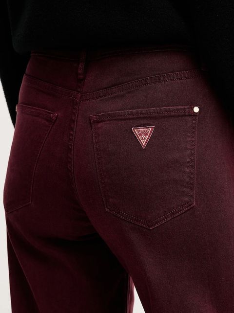 Guess jeansy damskie kolor bordowy W5BA96 WFQYB