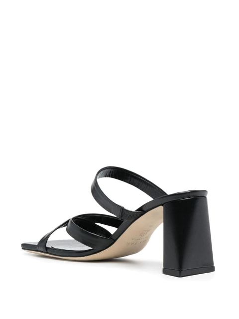 BY FAR square-toe leather sandals - Black