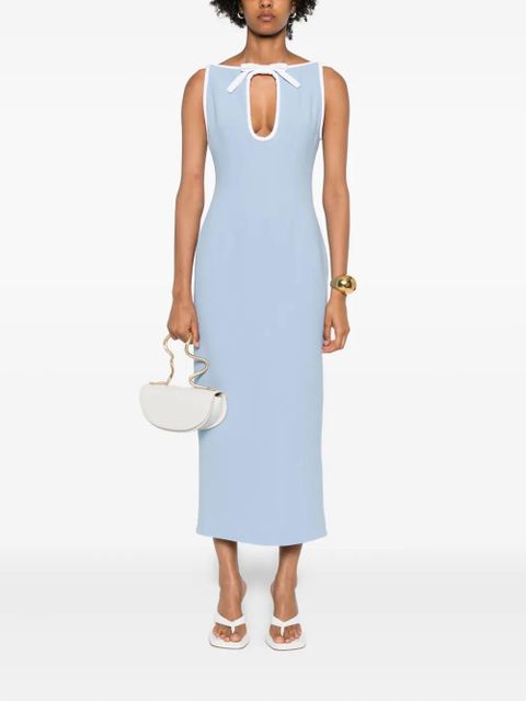 Rowen Rose bow-detail keyhole dress - Blue - zdjęcie produktu nr 2