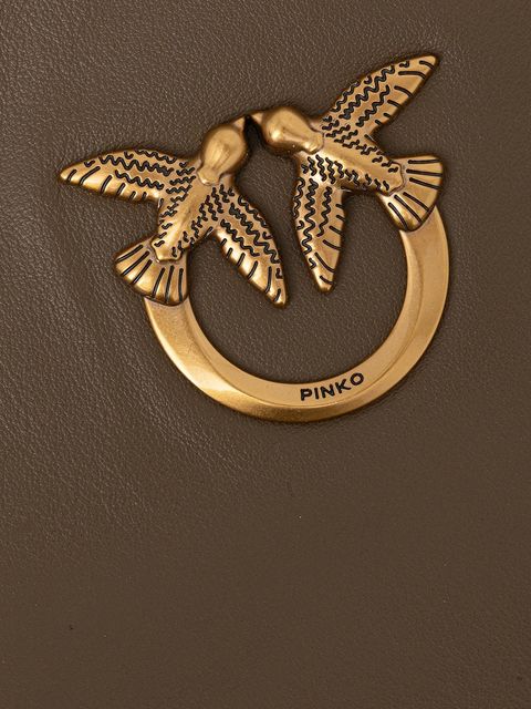 Pinko torebka skórzana kolor brązowy 104364 A270