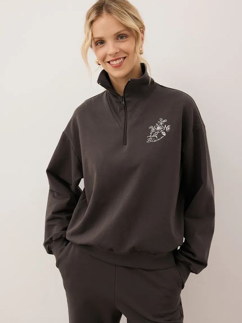 Bizuu bluza TANSY damska kolor brązowy z aplikacją TANSY BRĄZOWY - zdjęcie produktu nr 1