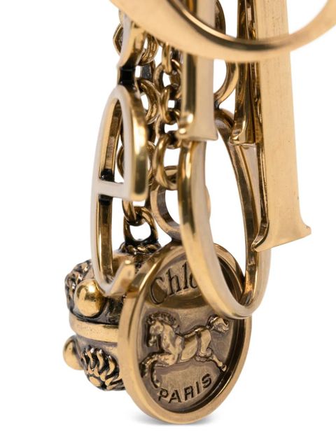 Chloé logo keyring chain - Gold