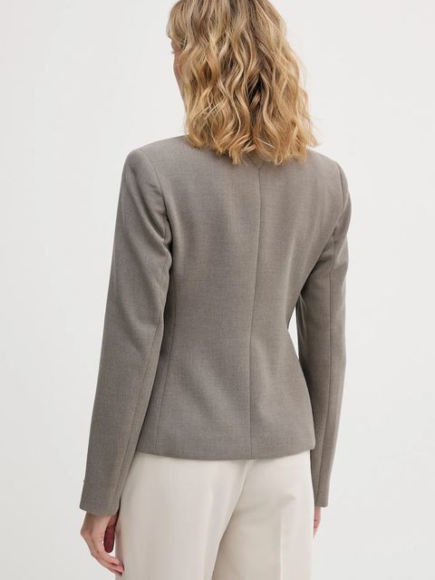 Tommy Hilfiger marynarka kolor beżowy dwurzędowa gładka WW0WW48696