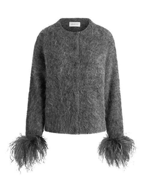 16Arlington Alena feather-trim knitwear - Grey - zdjęcie produktu nr 1