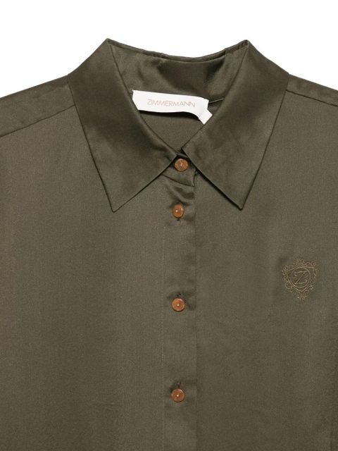 ZIMMERMANN embroidered silk shirt - Green