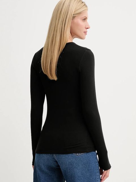 MUNTHE longsleeve z domieszką wełny LUTEST kolor czarny 247112724767 - zdjęcie produktu nr 2