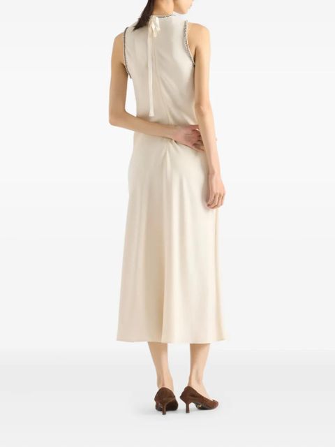 Prada Sablé crew-neck midi dress - Neutrals - zdjęcie produktu nr 2