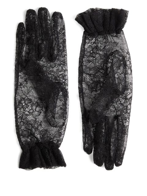Valentino Garavani lace-embellished gloves - N06 BLACK/GOLD